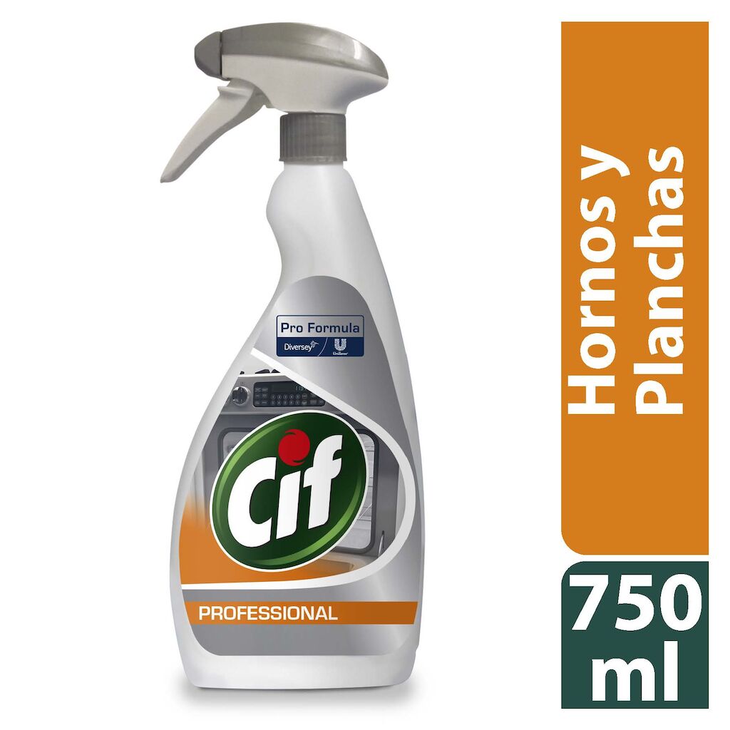 Cif Pro Formula Hornos y Planchas 6x0.75L - Desengrasante de hornos, planchas, salamandras y parrillas